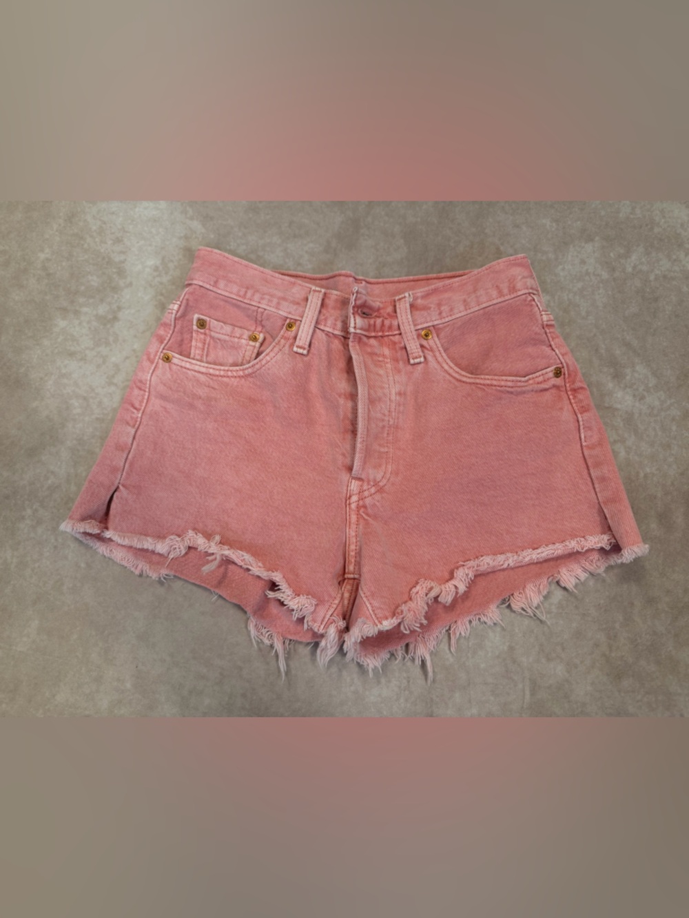 Levi's Pink Distressed Denim Cutoff Shorts